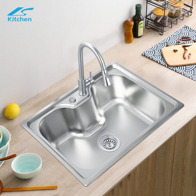 K Brazil Furniture Hardware Faucets อ่างล้างจานชามเดี่ยวอ่างครัวสแตนเลส