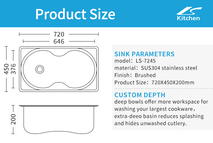 ยอดนิยม Anti-Condensation Kitchen Sinks สแตนเลสชามคู่รอบอ่างล้างจาน